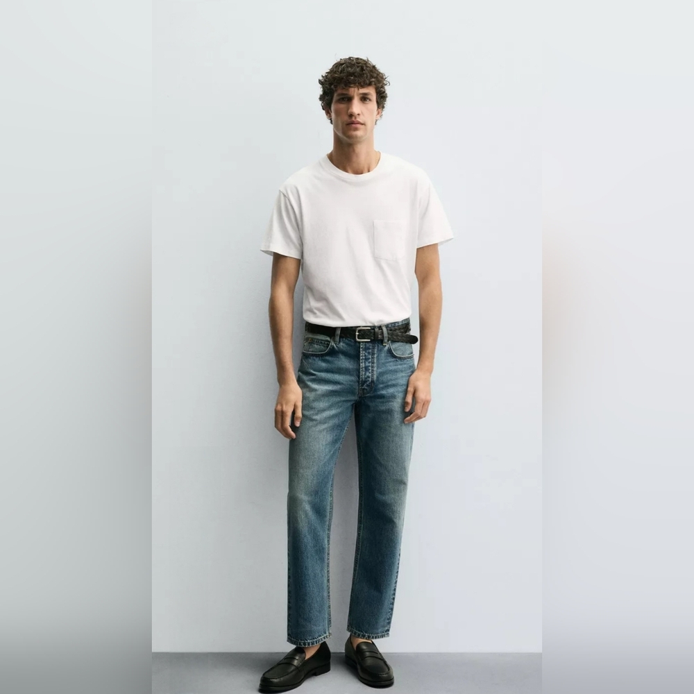 Zara Men's Blue Straight Jeans